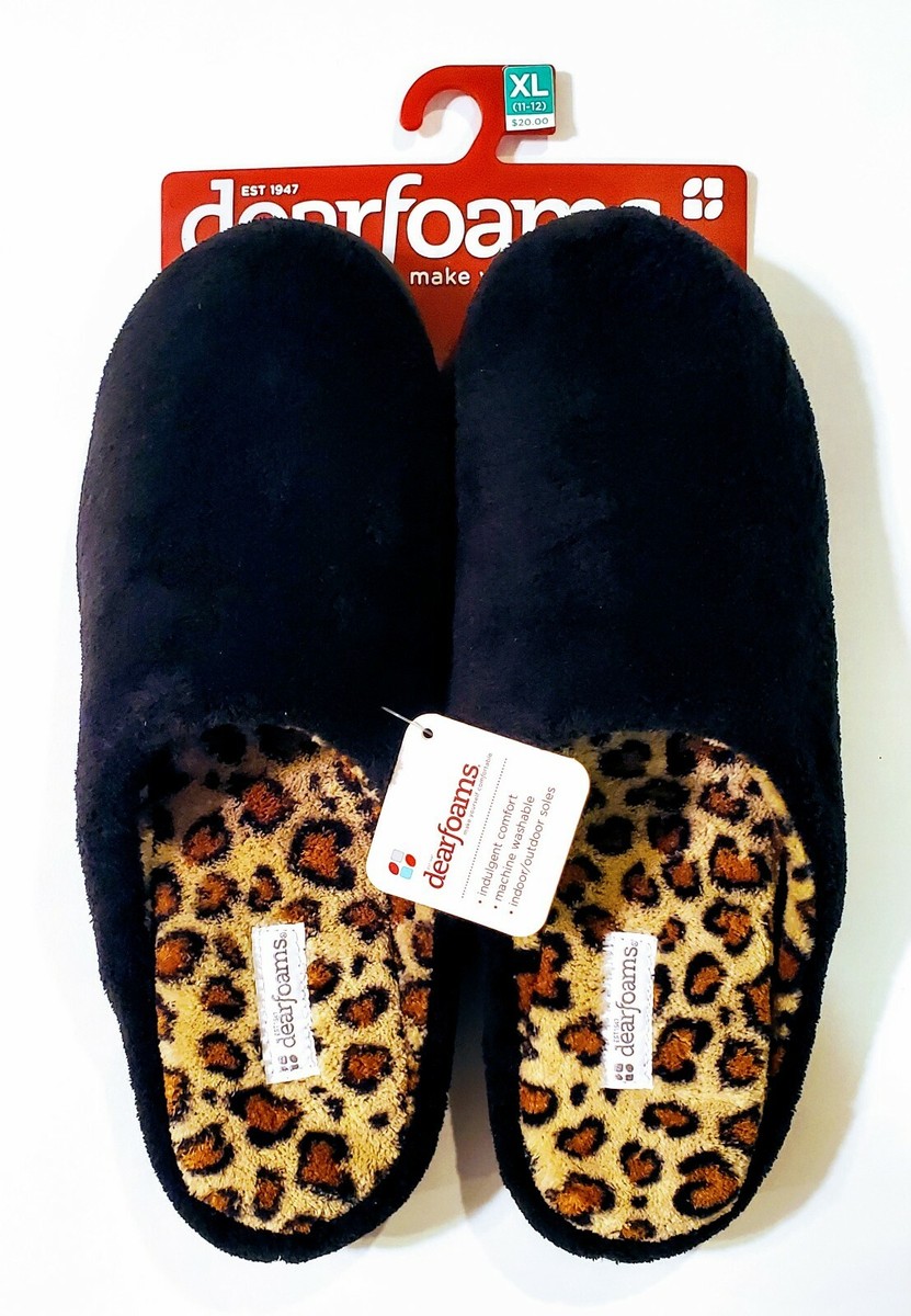 Ladies Slippers Dearfoam Leopard Print Slippers Dearfoams Unisex