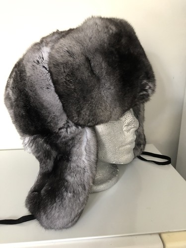 NEW GENUINE CHINCHILLA FUR MEN HAT ALL SIZES CARAMEL COLOR BEIGE Russian Trapper - Bild 11 von 11