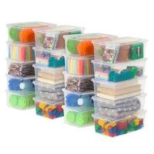 Inspired Essentials 5 Qt. Plastic Storage Bins with Lids, Clear, Stackable Totes