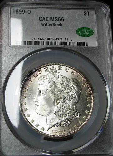 1899-O Morgan Dollar Silver ---- MS-66 Witterbrick CAC Graded Coin ---- #544C