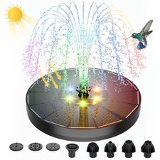 ALUKIKI Solar Powered Fountain 4W Bird Bath Fountains Pump Upgraded Glass Pan...