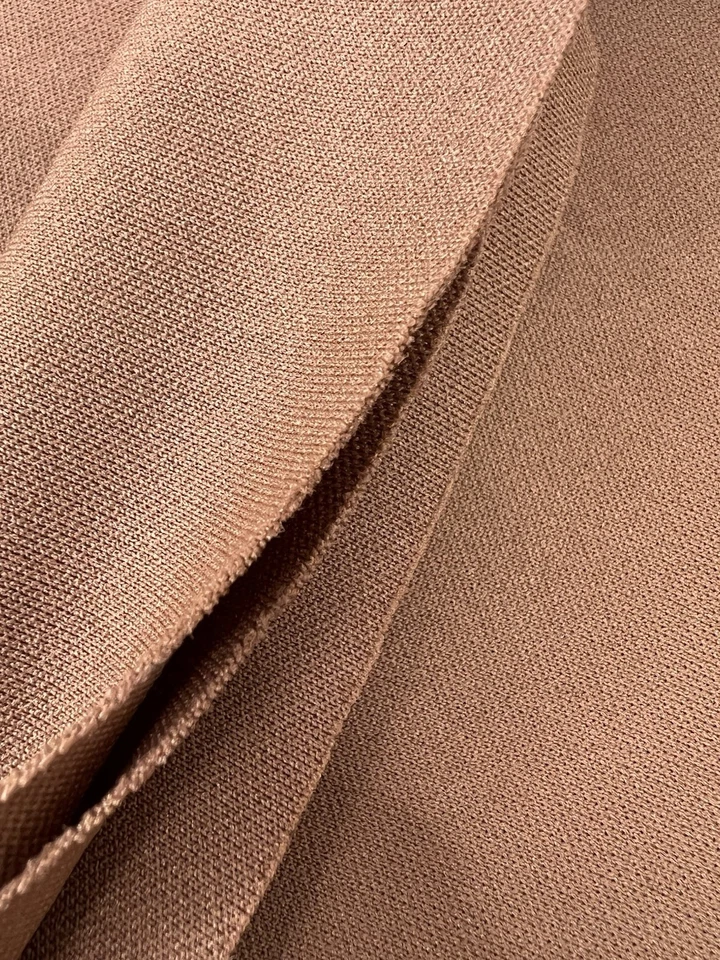 Solid Brown Polyester Fabric 1/2 Yard 58" Wide Unbranded Mid Weight Knit Vintage - Image 4 of 4
