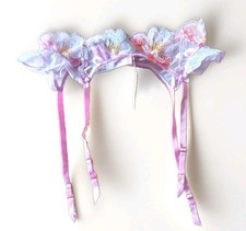  40 VICTORIAS SECRET DREAM ANGELS FLORAL LACE RUFFLE GARTER BELT XS