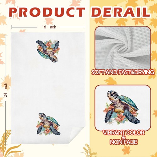 SPBL&L Sea Turtle Beach Hand Towels for Bathroom, Coastal Animal-turtle - Picture 6 of 6