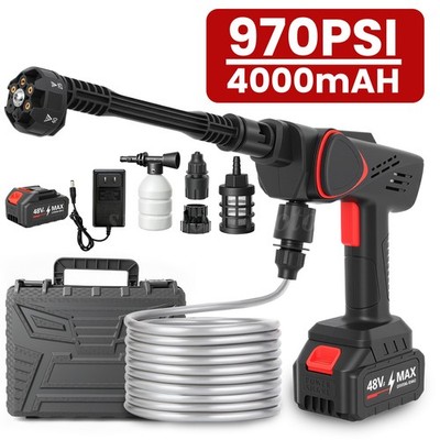 Cordless Electric High Pressure Water Spray Car Gun 970PSI Portable Washer Clean