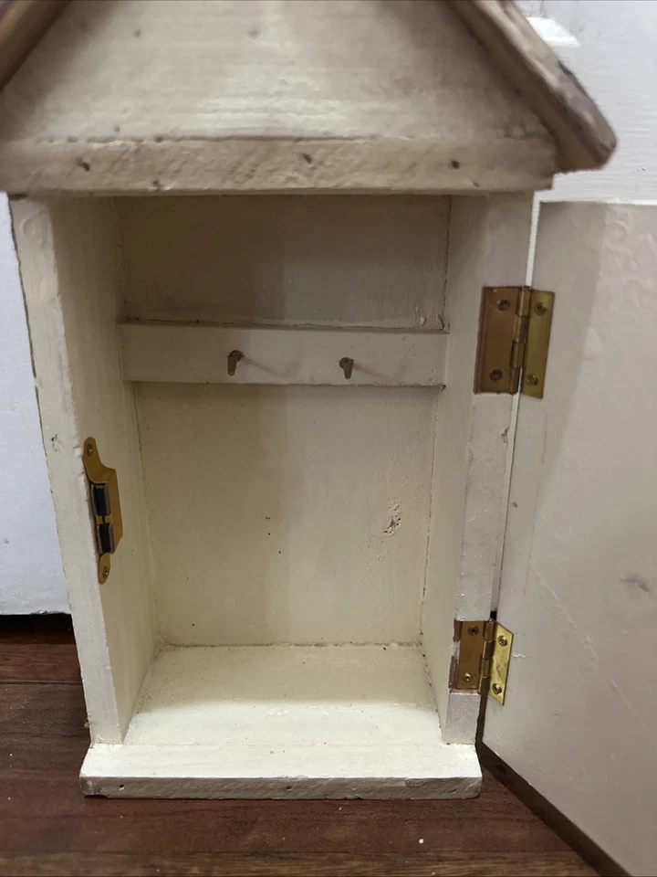 Caja de llaves de madera hecha a mano de colección colgante de pared lago loon campamento caza granero rústico Foto 2 de 3