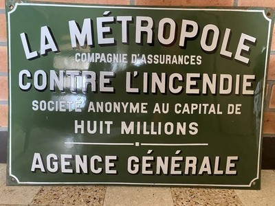 Emailschild La Métropole Compagnie d'Assurance Contre l'Incendie