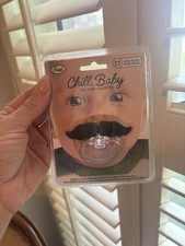 Fred 0-6 Months Pacifier Chill Baby Mustache Funny Novelty BPA Free NEW SEALED