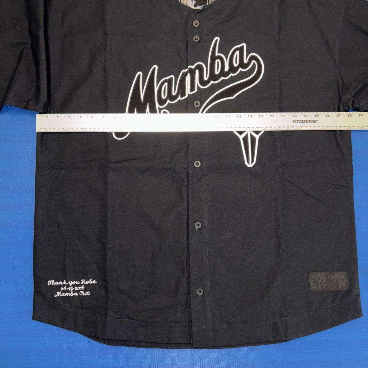 Nike Kobe Details Mamba Baseball Jersey Men's Small Black IB0007
