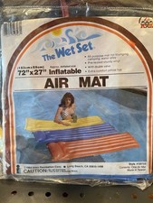 Vintage Intex Air Mat The Wet Set Inflatable 72" x 27" ZEE Style 59703 Blue