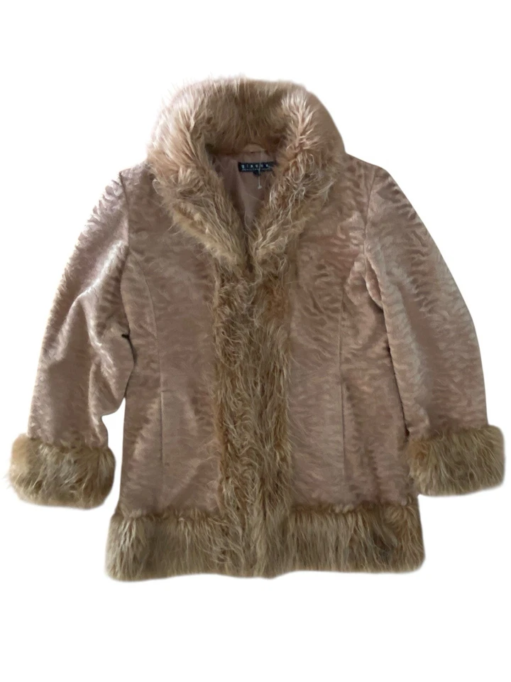 Abrigo de Colección Y2K Penny Lane Imitación Piel Talla XL Bronceado Peludo Boho Años 70 Mob Wife Foto 4 de 4