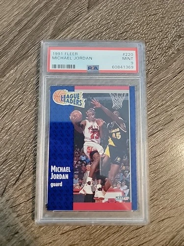 1991-92 Fleer Michael Jordan #220 League Leaders Chicago Bulls PSA 9 Mint