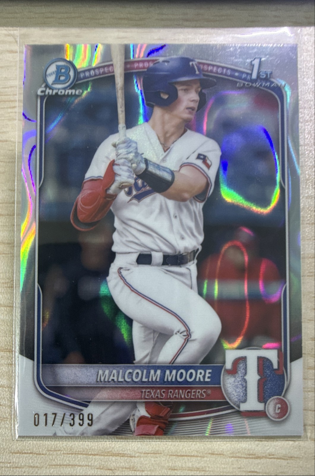 2025 Bowman - Chrome Prospects Malcolm Moore #BCP-129 Lava Refractor /399 (RC)