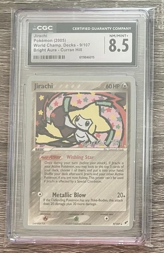 Pokemon Jirachi 2005 World Championships 9/107 Bright Aura Curran Hill CGC 8.5