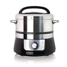 Euro Cuisine Food Steamer Rice Cooker Electric 3.4 Qt. Stainless Steel 1200 Watt