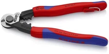 Knipex 9562190TBKA 7 1/2" Wire Rope Cutters, Tether Attachment-Comfort Grip