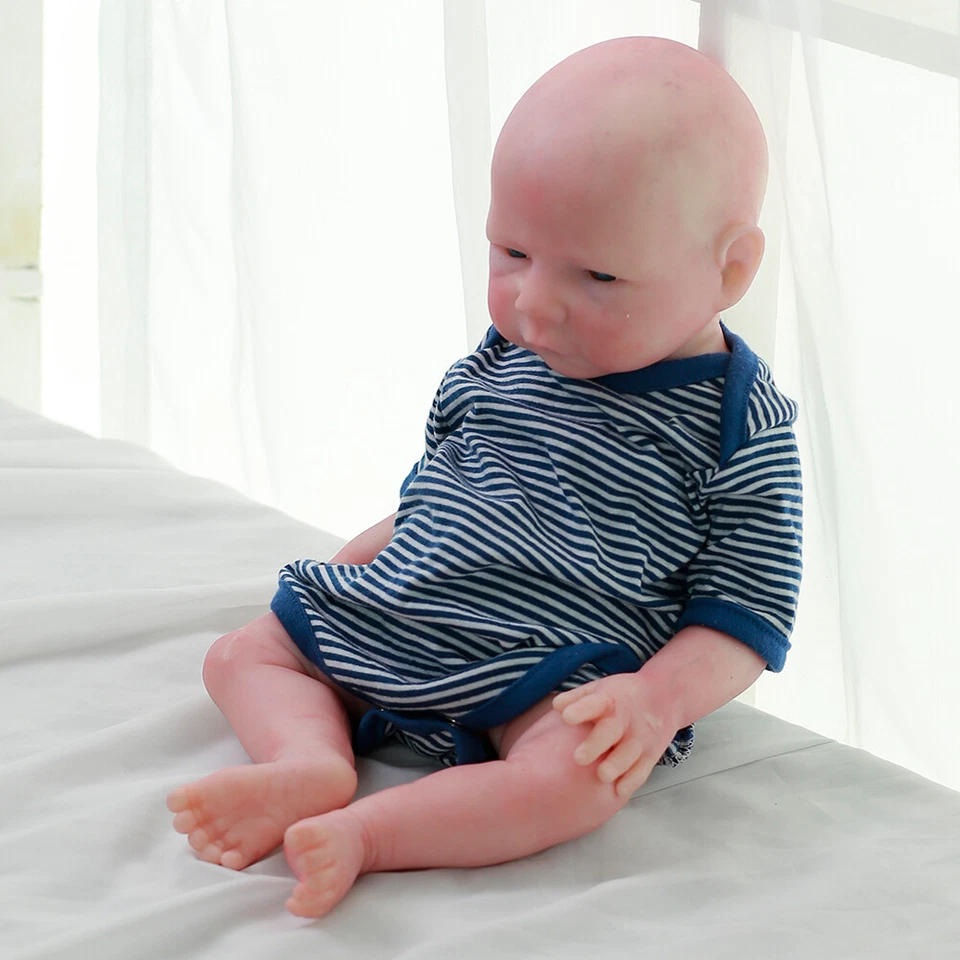 18"Muñeca de niño Reborn Baby Dolls Silicona de cuerpo completo con agua y orina - Immagine 3 di 4