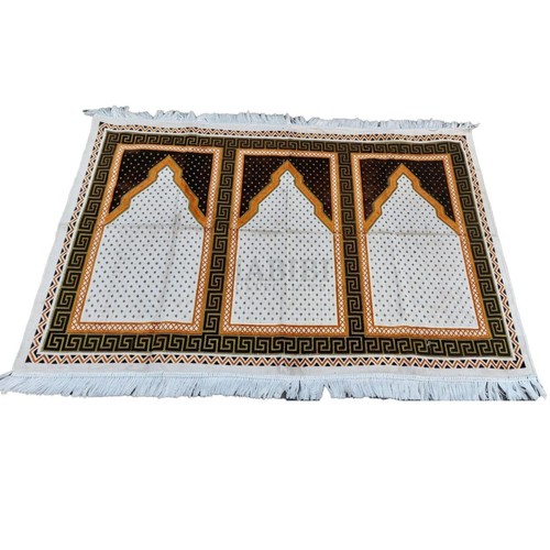 Large Cream Off White Multicoloured Islamic Prayer Mat Rug Musallah Janamaaz ... - 第 1/1 張圖片
