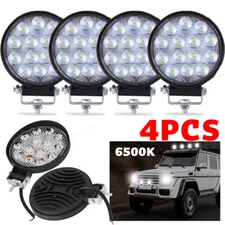4 Pcs LED 42W Flood SPOT Lights For Truck Off Road Tractor ATV Round Work Light