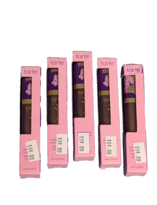 5x Pack Lot Tarte Creaseless Concealer 60N Mahogany Cruelty Free Vegan NEW NIB