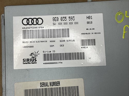 07 08 09 10 AUDI A4 SIRIUS XM MODULE OEM 8E0035593 - Picture 4 of 11