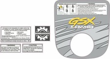SEADOO GSX 1997 Graphics / Decal Warning / Sticker Kit OEM (Grey yellow)