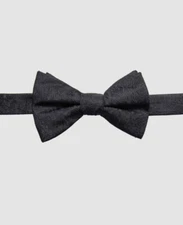 $51 Ryan Seacrest Distinction Men Black Adjustable Paisley Pre Tied Silk Bow Tie