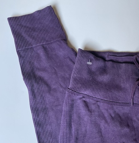 Victoria's Secret Pink Ultimate Stripe Trim Legging Phone Pocket Mauve LARGE New - Picture 10 of 11