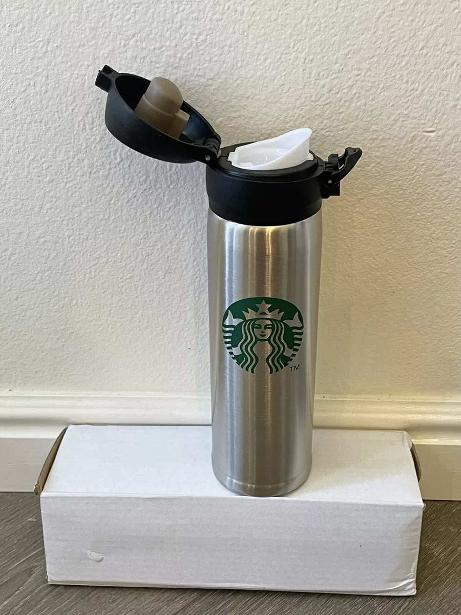 Starbucks 12oz (350ml) Stainless Steel Thermos Flask Cup Grey Bottle Black  Lid