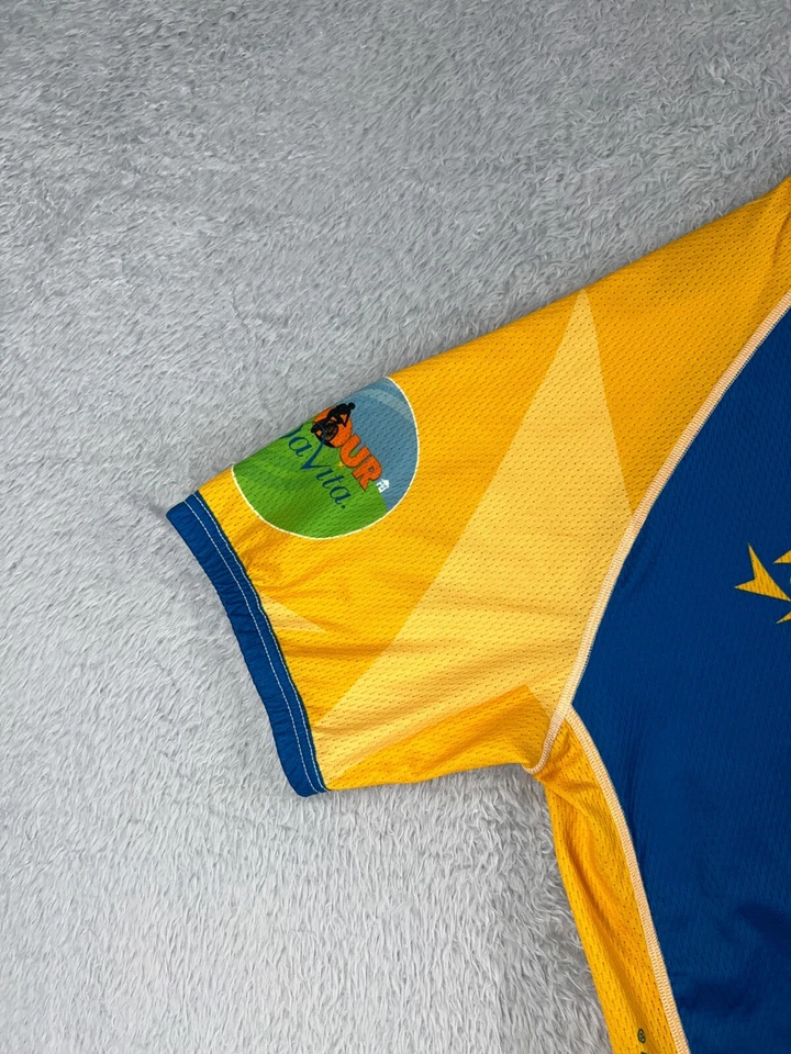 Verge Cycling Jersey Adult 2XL XXL Blue Yellow Full Zip Short Sleeve Polyester - Image 3 of 4