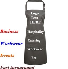 Personalised Custom printed apron Pocket Baking chef cooking Logo Text