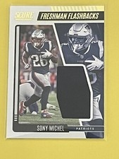 2022 Score Football Freshman Flashbacks FF11 Sony Michel Jersey Patch Card