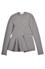 Stella McCartney Gray Wool Blend Asymmetric Jacket 429665 Made in Italy Size 44