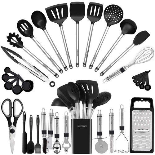 Kitchen Utensil Set-Silicone Cooking Utensils-33 Kitchen Gadgets & Spoons for...