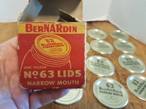 12 Bernardin No. 63 Narrow Mouth Canning Jar Lids PRIMITIVE Display - Picture 2 of 6