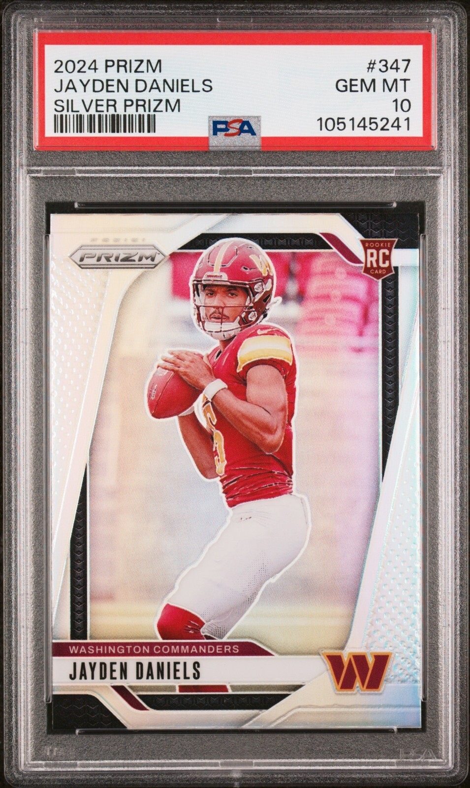 2023 Panini Prizm Jayden Daniels RC — Silver Prizm PSA 10