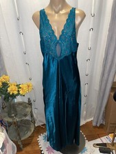 Victoria's Secret Satin  Lace Night Gown Slip Full Length Long   Large