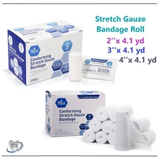 Stretch Gauze Bandage Roll -  Sterile - 2", 3", 4" x 4.1 Yards, Latex Free, USA