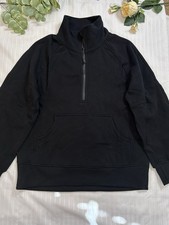 NWT 128 Lululemon Scuba Oversized Funnel Neck Half Zip - BLACK - Size XS/S