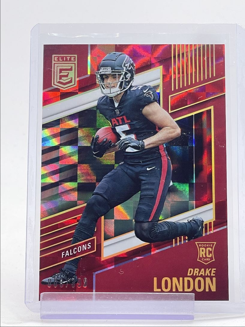 DRAKE LONDON 2022 DONRUSS ELITE FOOTBALL ROOKIE RED FALCONS RC /399 Q4517
