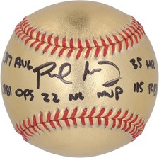 Paul Goldschmidt Cardinals '22 NL MVP Signed Gold Leather Baseball w/Inscs-LE 46