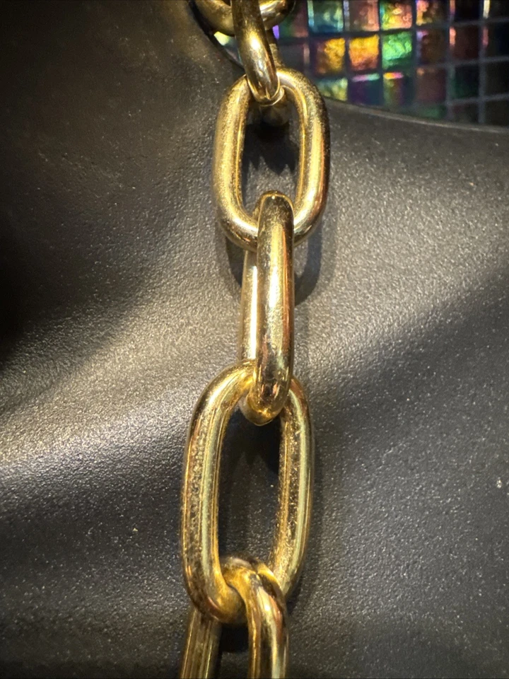 Diseñador Firmado 1AR M Italia por UnoAerre 20" Tono Dorado Brillante Collar de Eslabones de Cadena Foto 4 de 4
