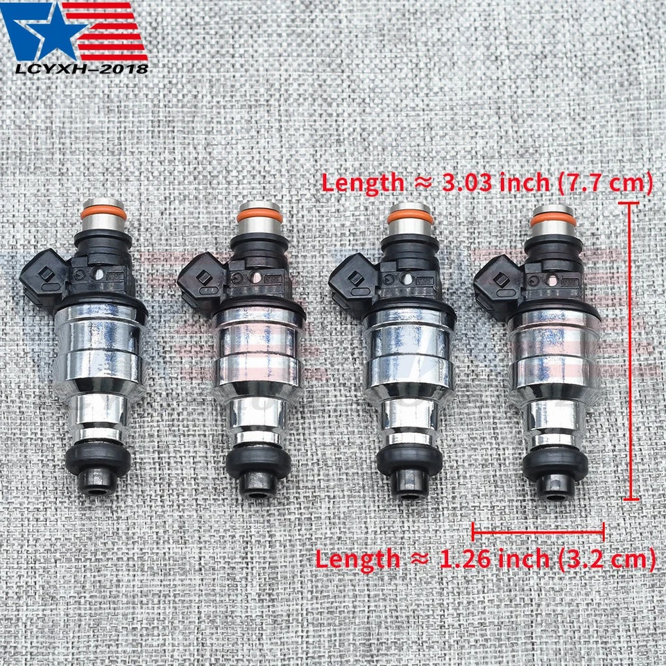 Inyectores de combustible 4 piezas 440cc para Honda OBD1 OBD2 B16 B18 B20 D15 D16 D18 F22 H22 EE. UU. Foto 2 de 4