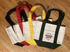 Trader Joe’s Mini Canvas Tote Bag - Set of 4 - New With Tags - 2025