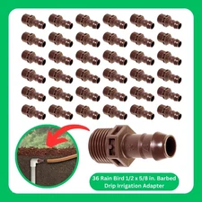 36 Rain Bird 1/2 x 5/8 in. Barbed Drip Irrigation Adapter BA-050MPS