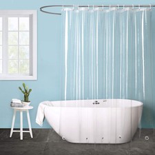 72x80 inch Clear Shower Curtain Liner Heavy Duty PEVA 5 Magnets 12 Grommets