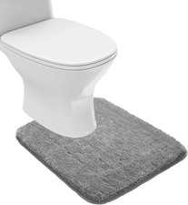 Bathroom Contour Rug Non Slip Mat Water Absorbent Soft Microfiber 2' X 1'8" Grey