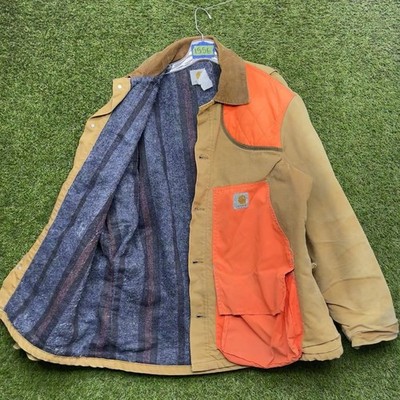 Vintage Carhartt CB250 Hunting Jacket Mens XL Blaze Orange Duck