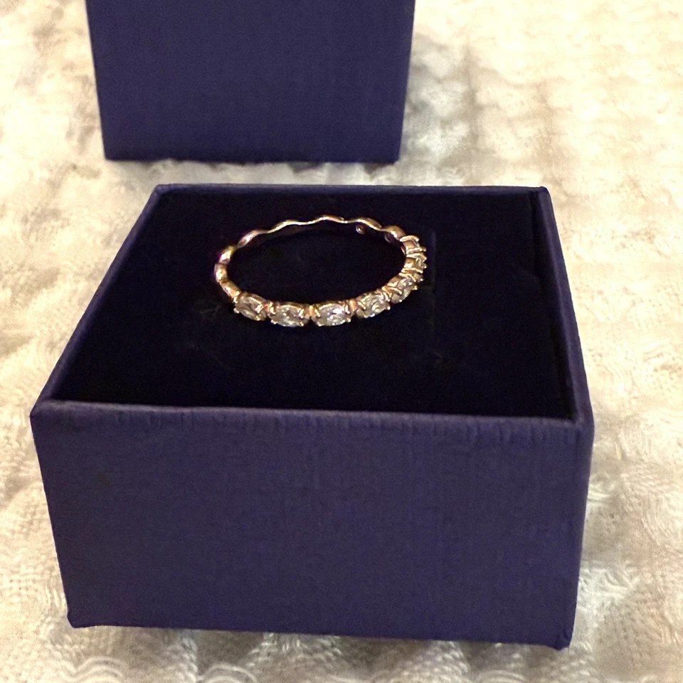 Banda Swarovski Vittore Oro Rosa Marqués Circonita Talla 8 Delicada Apilable Con Cajas Foto 2 de 4