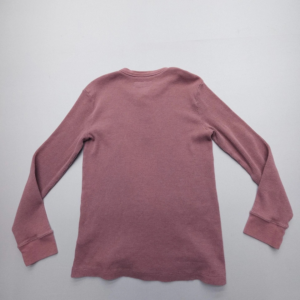 Abercrombie & Fitch Thermal Knit Henley Shirt Mens Medium Pink Slim Muscle Fit - Image 2 of 4